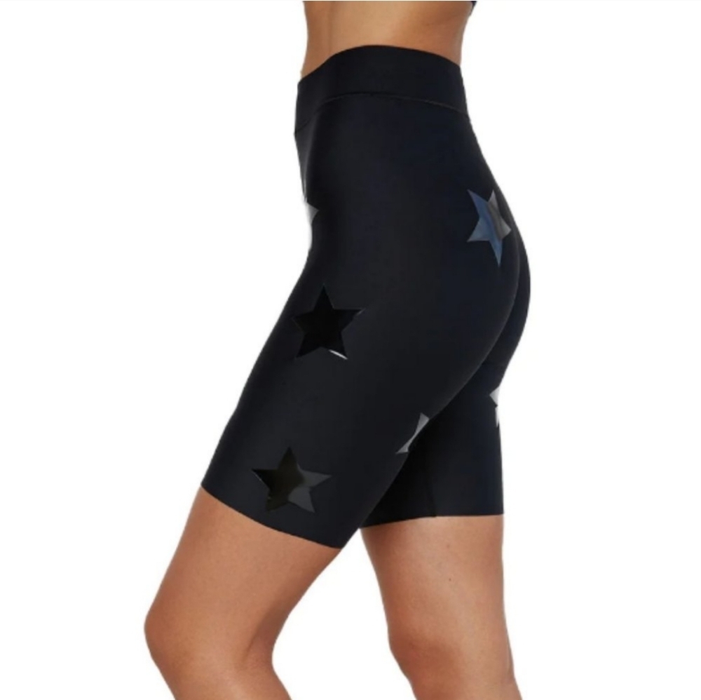 Ultracor Women's Aero‎ Lux Knockout Shorts Biker Size XS Nero Patent Black Stars